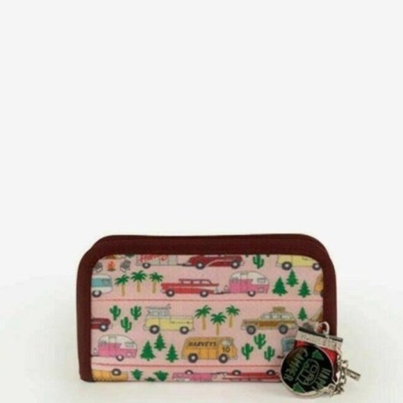 Harveys Happy Camper Travel Vacation Automobile Cars Print Wallet NWT
